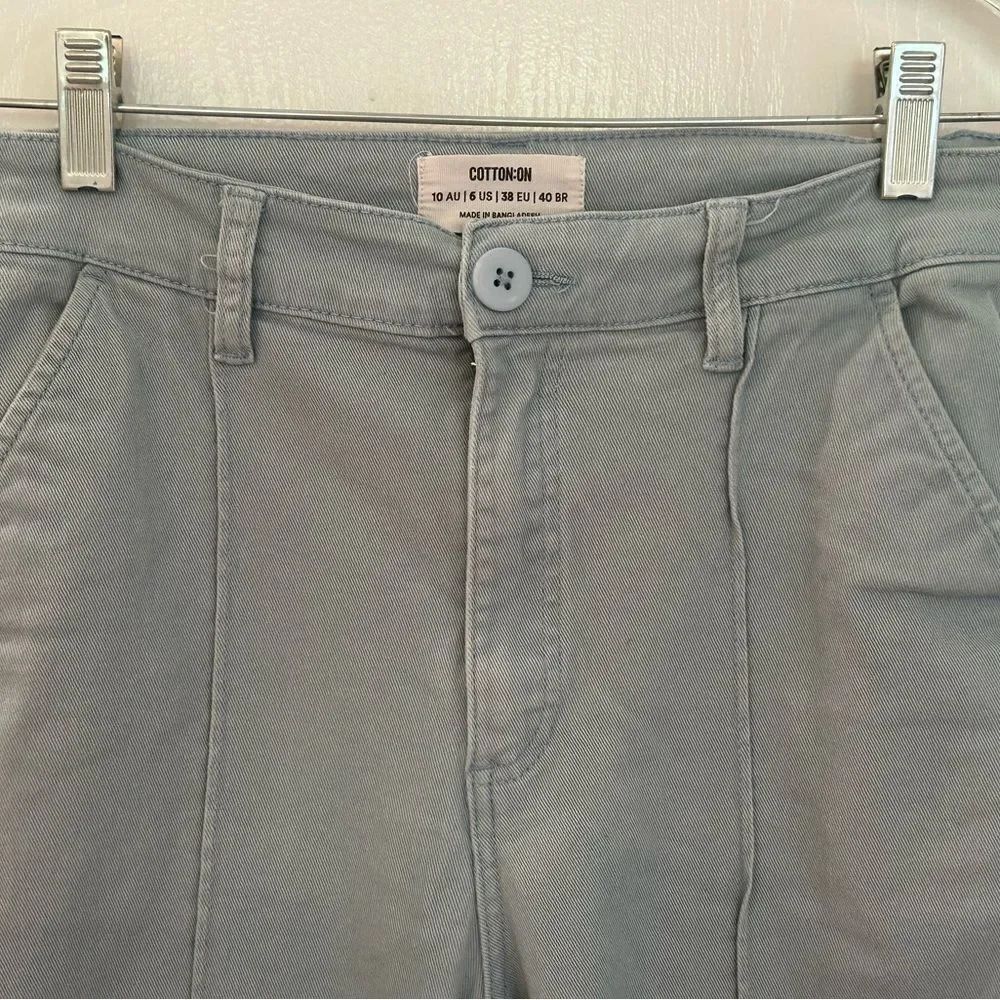 Cotton On Women’s Light Blue Cotton Flare Leg Pants Size 6 - Picture 5 of 13